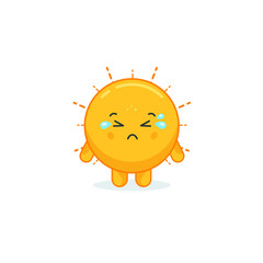 Cute Sun Character With A Sad Expression