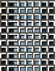 Seamless texture of a modern residential building with a black and white geometric design