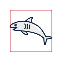 Isolated shark fill style icon vector design