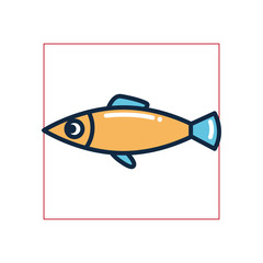 Isolated fish fill style icon vector design