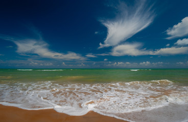 Tourist beach in the south of the state of Alagoas, close to the capital Maceio, known for its natural beauty. Jequia da Praia, Alagoas, Brazil on December 11, 2005