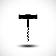 Corkscrew icon. Corkscrew silhouette. Vector illustration