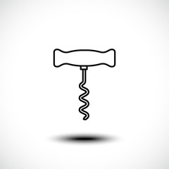Cork Screw line icon. Vector illustration