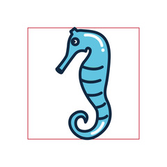 Isolated seahorse fill style icon vector design
