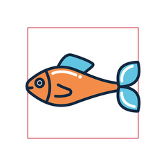 Isolated fish fill style icon vector design