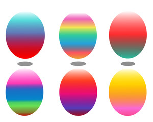 Abstract eggs various colorful gradient pastels color set pattern isolated,Easter decorating design  