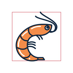 Isolated shrimp fill style icon vector design