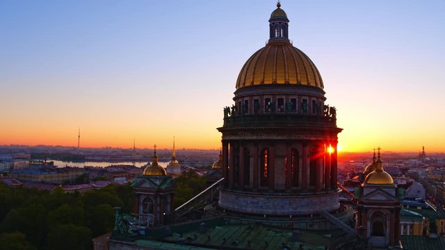 beautiful landscape view of Saint Petersburg from a drone