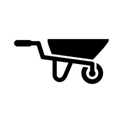 WheelBarrow icon vector solid style