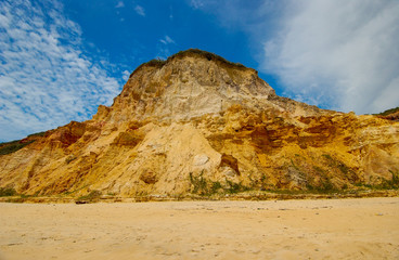 Colorful cliffs on the beaches of Coruripe, Alagoas, Brazil on December 12, 2005