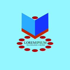 Open Book Logo Education Logo Flat Vector Illustration Design Logo Template
