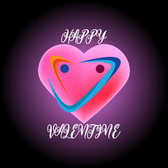vector inscription happy valentines day with hearts