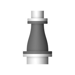 Pipe vector icon. Connection by flange fitting. Part for pipeline construction to transportation water, oil and gas. Also for water supply infrastructure, wastewater treatment, plumbing and irrigation