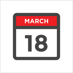 March 18 calendar icon with day of month