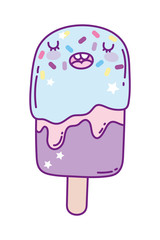 Kawaii ice cream stick cartoon vector design