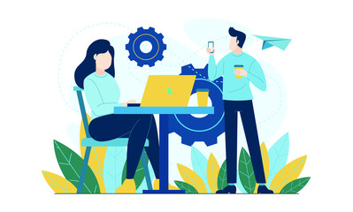 work from home flat illustration