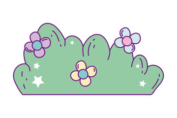Isolated nature shrub with flowers vector design