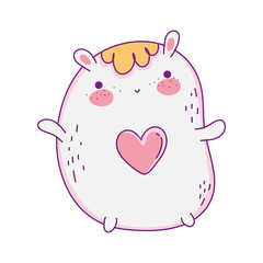 Kawaii cartoon with heart vector design