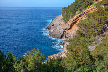 Fototapeta na wymiar sea scenery with coastal rocky view