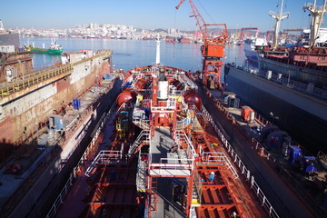 Ship at drydock / shipyard