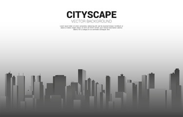 Fototapeta premium Panorama city Building background with light and shadow. Background for big city and urban life.