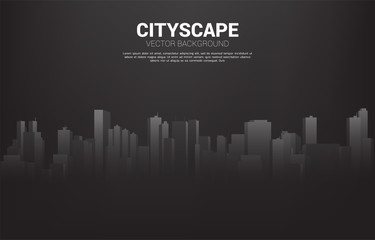 Obraz premium Panorama city Building background with light and shadow. Background for big city and urban life.