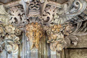 Carved stone decorations in Art Nouveau