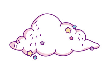 Isolated cloud shape with stars vector design