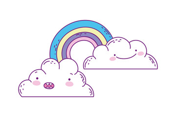 Kawaii rainbow cartoon vector design