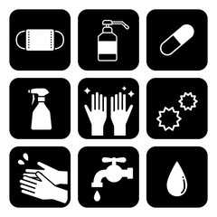 感染症予防のフラットアイコン