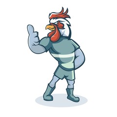 Rooster cartoon mascot design illustration
