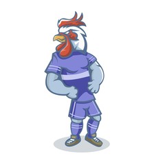 Rooster cartoon mascot design illustration