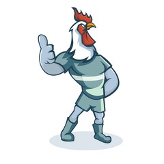 Fototapeta premium Rooster cartoon mascot design illustration