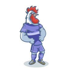 Rooster cartoon mascot design illustration