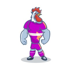 Rooster cartoon mascot design illustration