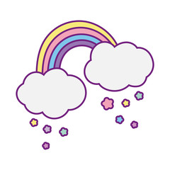 Obraz premium Isolated rainbow and cloud vector design