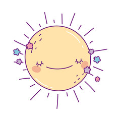 Kawaii sun cartoon vector design