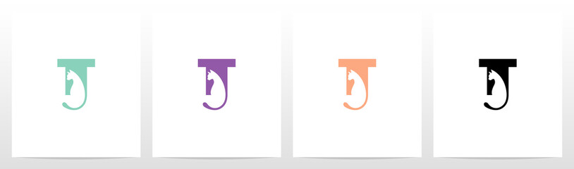  Cat With Tail On Letter Logo Design T