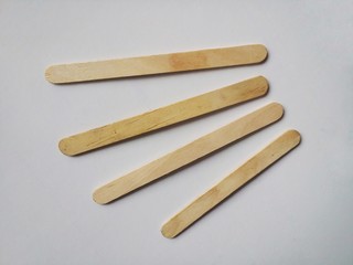 Set of incense sticks or Popsicle stick isolated on white background