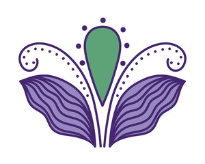 purple mandala leaves drops feathers vector design