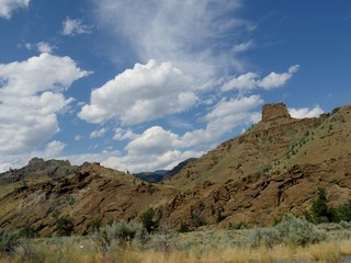 Roadside view of the beautiful Wyoming landscape from North Fork Highway.