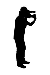 Movie recorder man silhouette vector