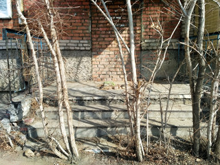 porch with walled door