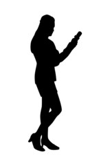 Female news reporter silhouette vector