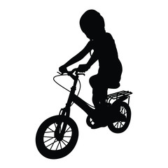 Obraz na płótnie Canvas Girl on bike silhouette vector