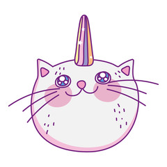 Kawaii caticorn cartoon vector design