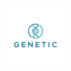 genetic DNA logo design vector image  illustration