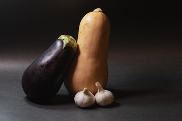 Vegetables on black background