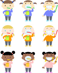 Children in the world who are good at brushing teeth　歯磨きを上手にする世界の子ども	