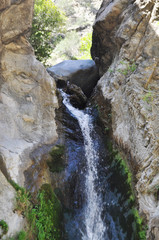 Waterfall at Eaton Canyon in the San Gabriel Mountains near Los Angeles and Pasadena in Southern California.